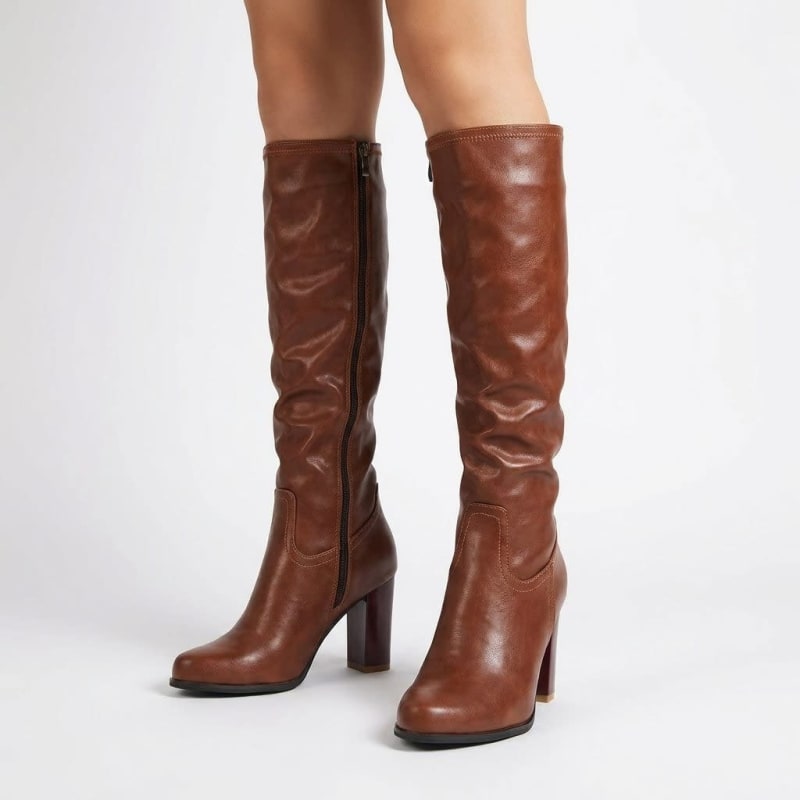 Portia Leather Block Heel Knee High Boots_1