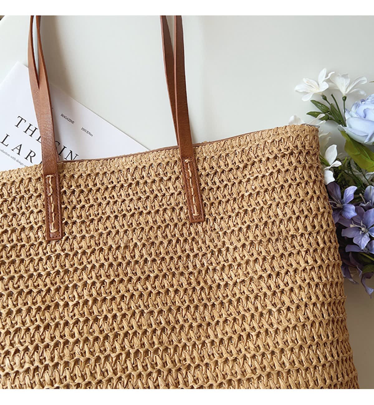 Rae Handwoven Straw Beach Tote Bag_2