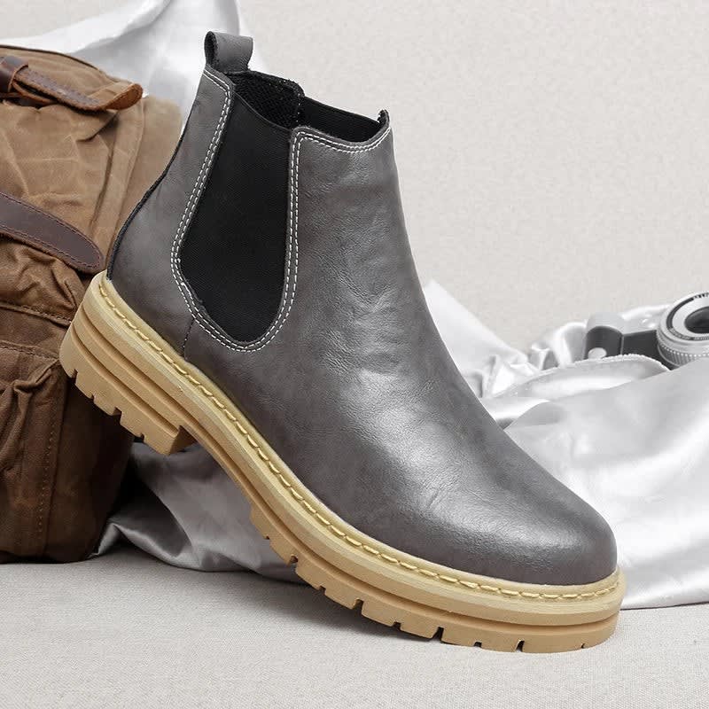 Guy Genuine Leather Lug Sole Chelsea Boots_7