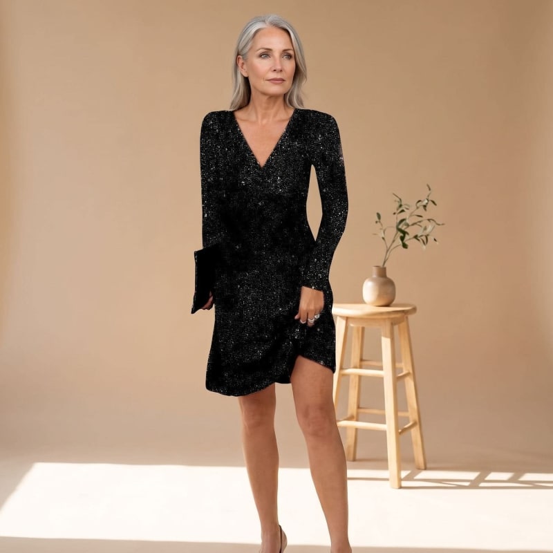 Nadine Sequin Long Sleeve Party Mini Dress_1