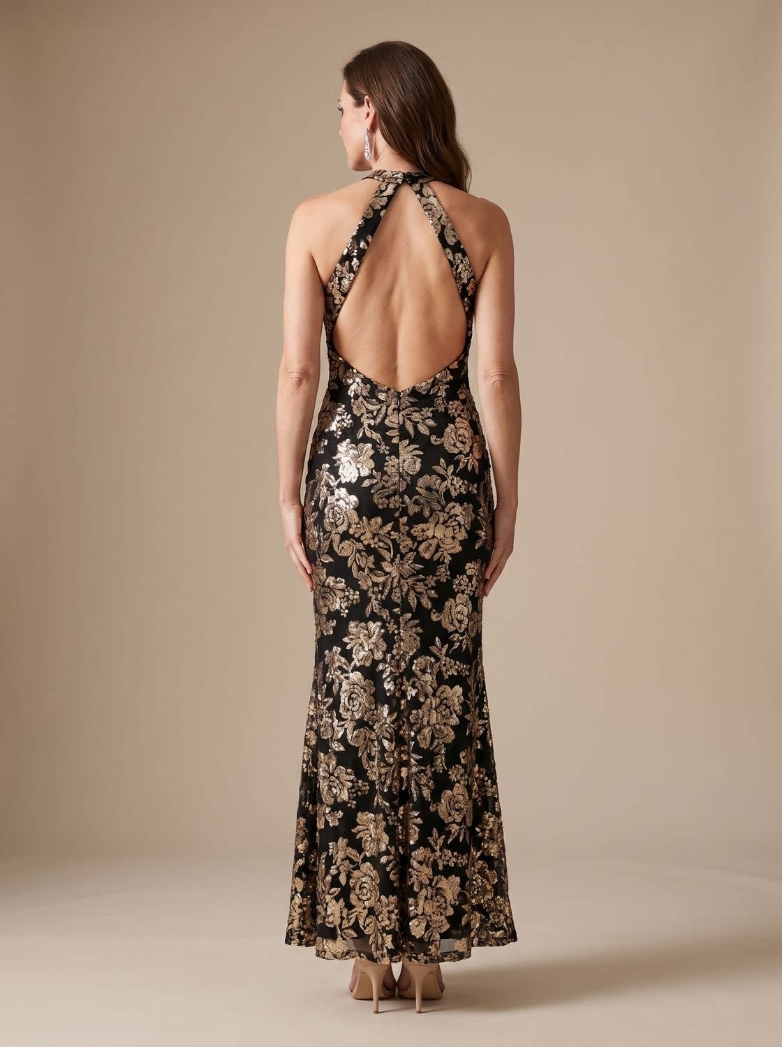 Alba Floral Sequin Mermaid Maxi Dress_6