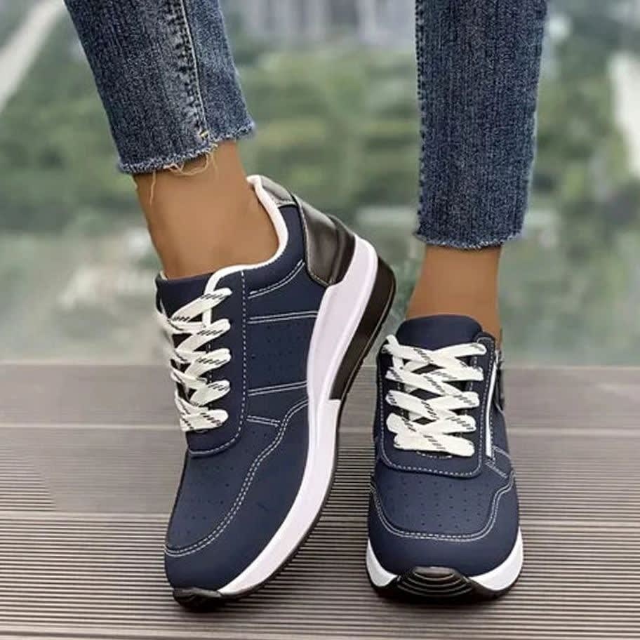 Leslie Cushioned Side Zip Orthopedic Sneakers_2