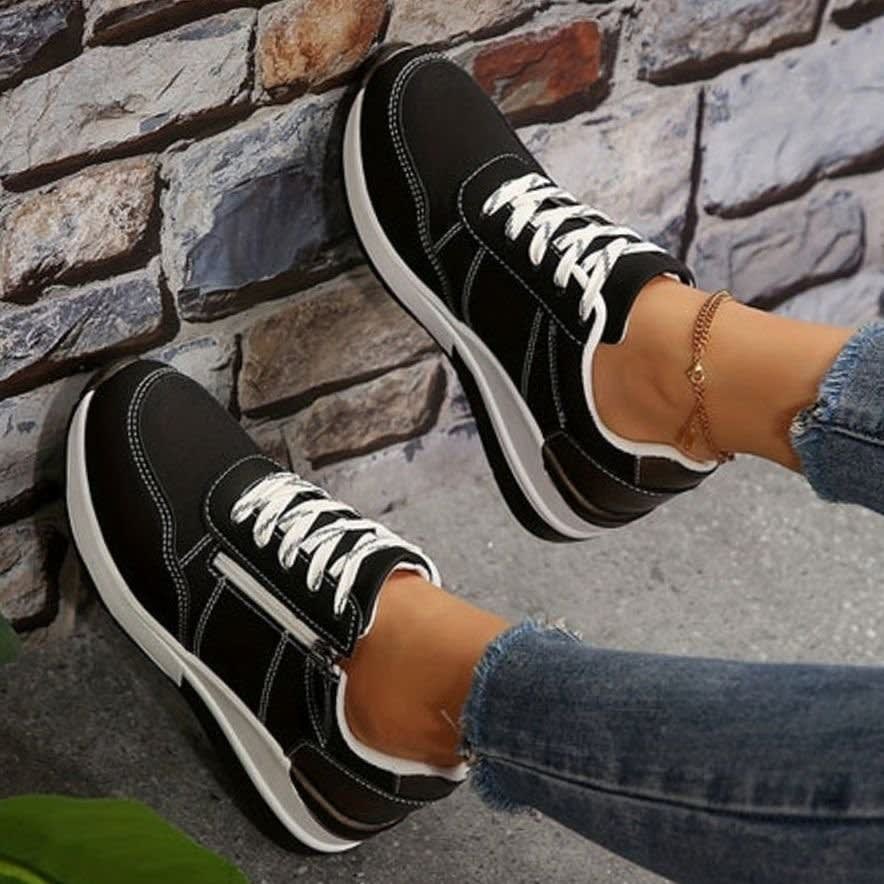 Leslie Cushioned Side Zip Orthopedic Sneakers_6
