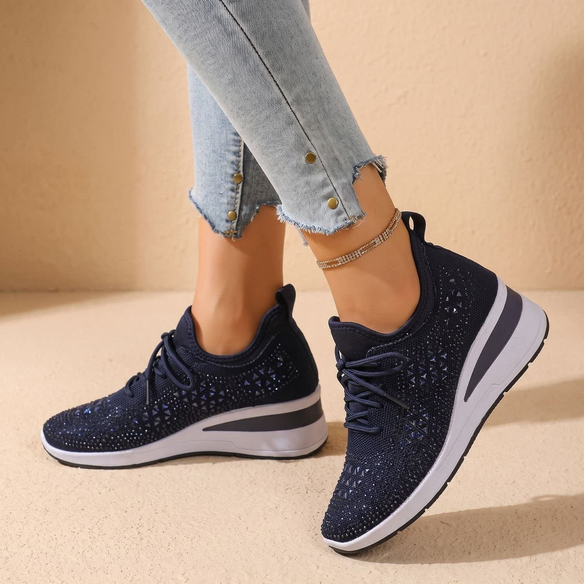 Jasmine Arch Support Rhinestone Orthopedic Sneakers_8