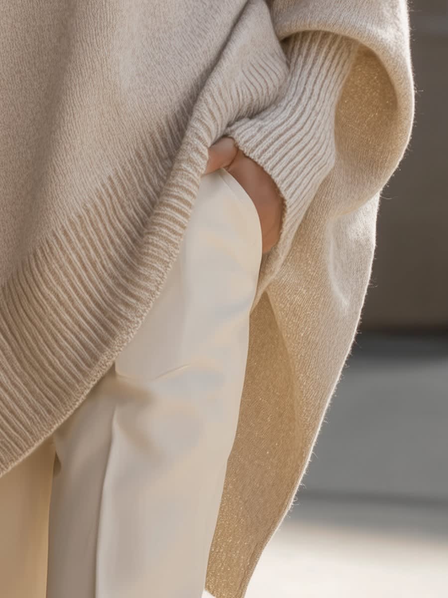 Gwyneth Oversized Batwing Sweater with Asymmetric Hem_6