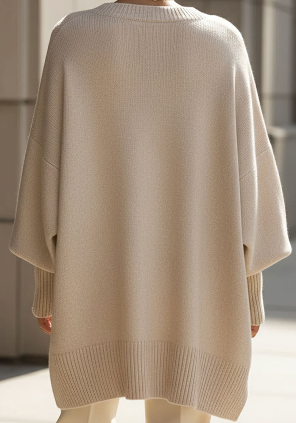 Gwyneth Oversized Batwing Sweater with Asymmetric Hem_7