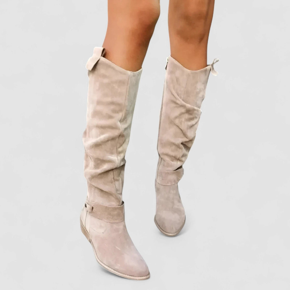 Leah Orthopedic Suede Western Boots_6