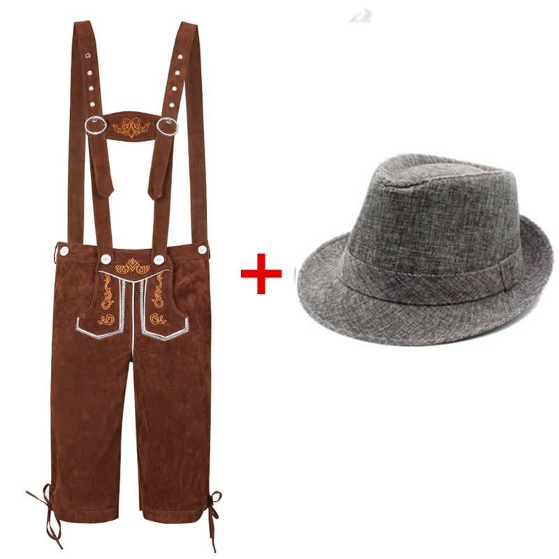 Sean Lederhosen Shorts And Felt Hat Set_11