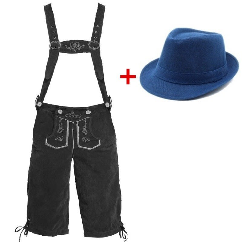 Sean Lederhosen Shorts And Felt Hat Set_12