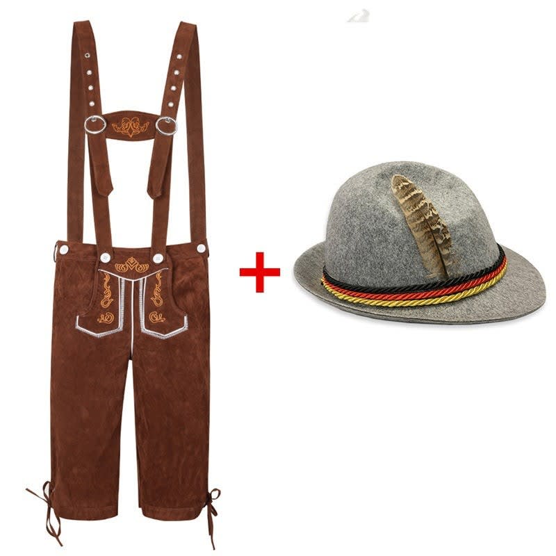 Sean Lederhosen Shorts And Felt Hat Set_14