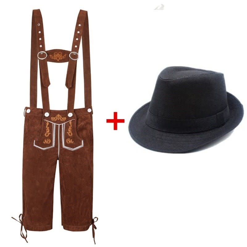 Sean Lederhosen Shorts And Felt Hat Set_6