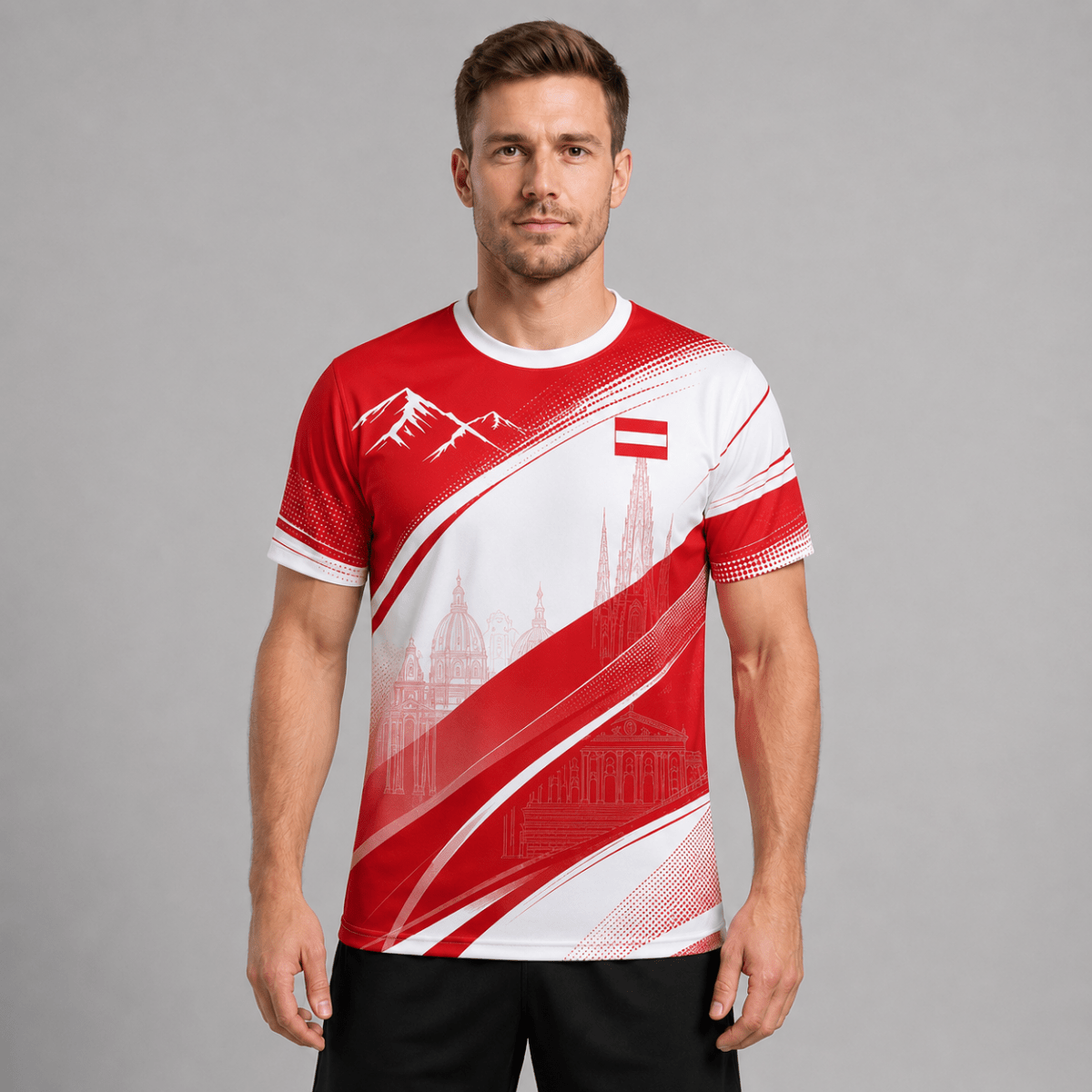 Noah Austria Red White Design Men's Football Jersey WM 2026