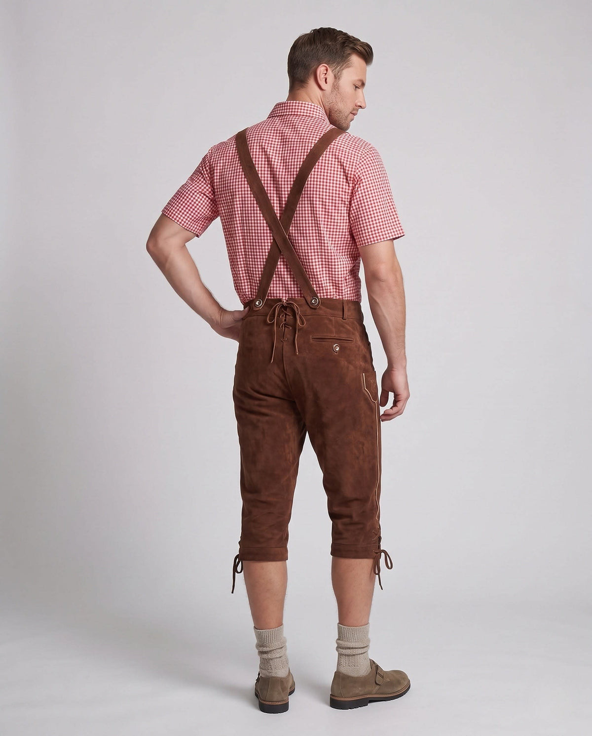 Marcos Knee Length Embroidered Lederhosen_3