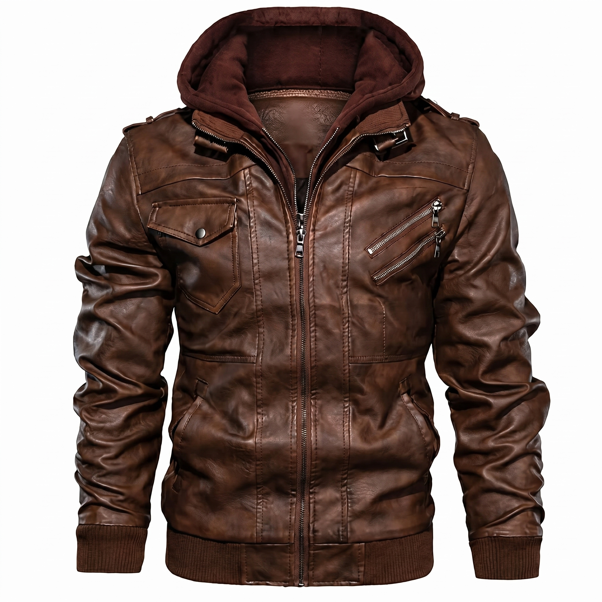 Men's Salvador Hooded Leather Jacket