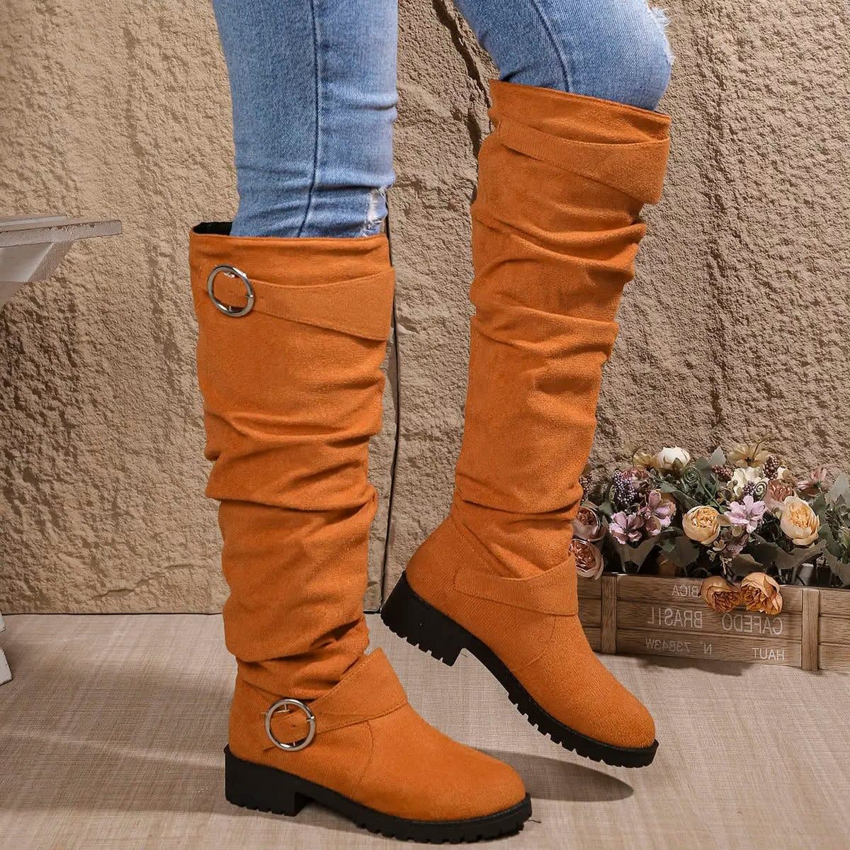 Pilar Slouchy Buckle Knee High Boots_5