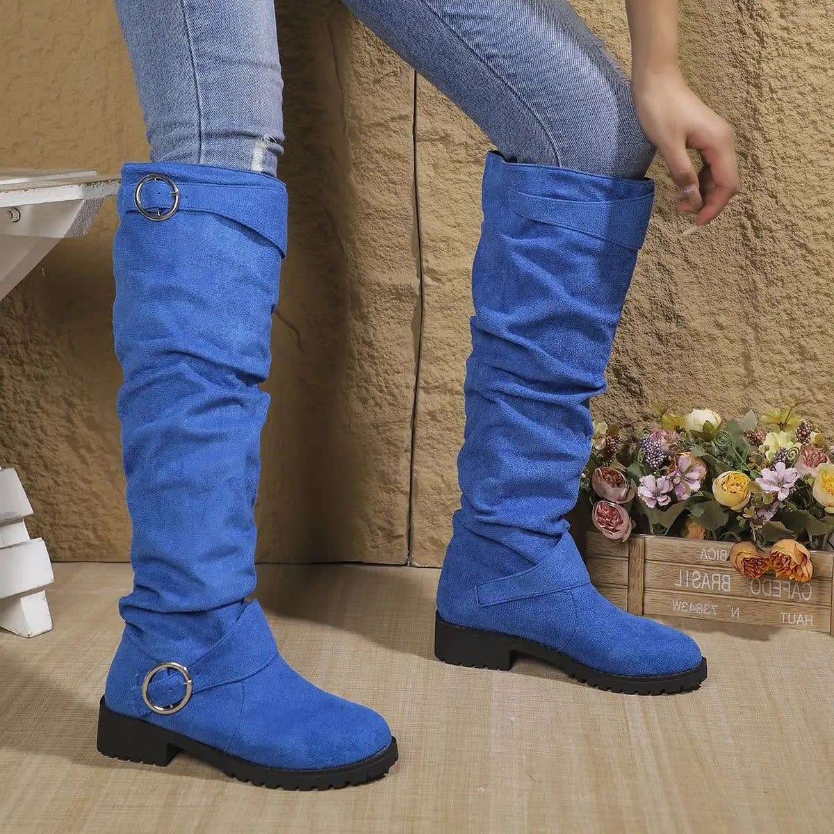 Pilar Slouchy Buckle Knee High Boots_6