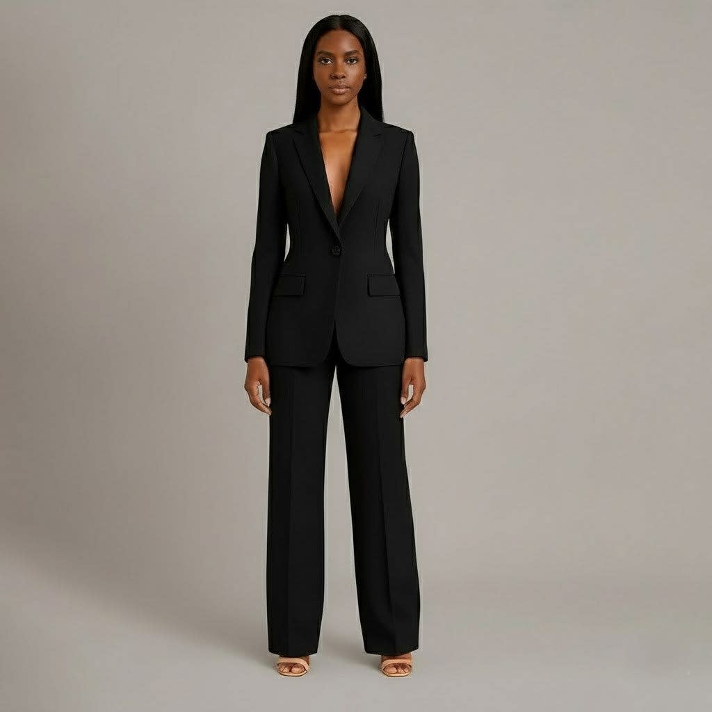 Lillian Tailored Wide Leg Two Piece Pant Suit_4