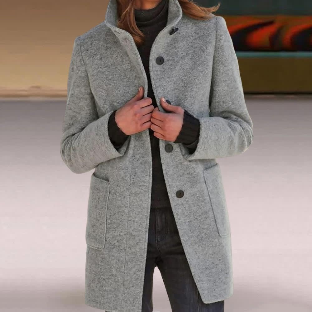 Gerda Wool Blend Stand Collar Coat_6