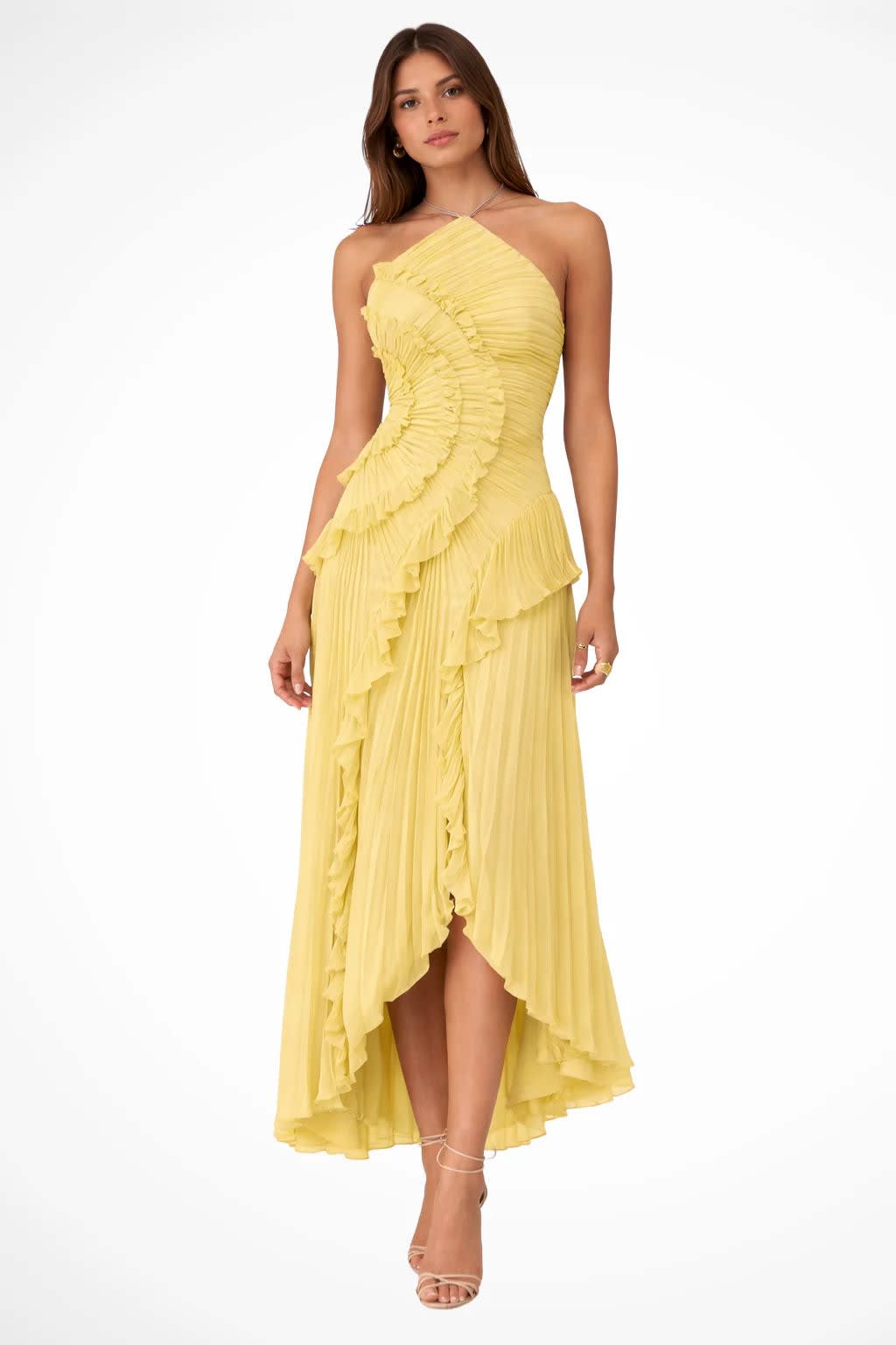 Lorelei Flowy Halter Neck Wedding Guest Maxi Dress_2