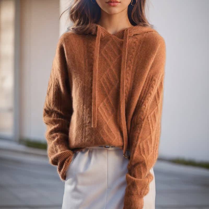 Victoire Cable Knit Hooded Sweater_1