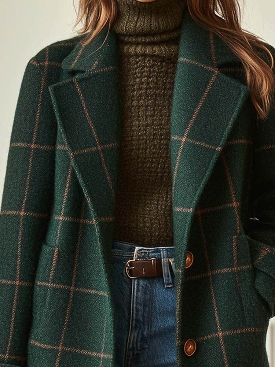Elspeth Wool Blend Check Coat_2