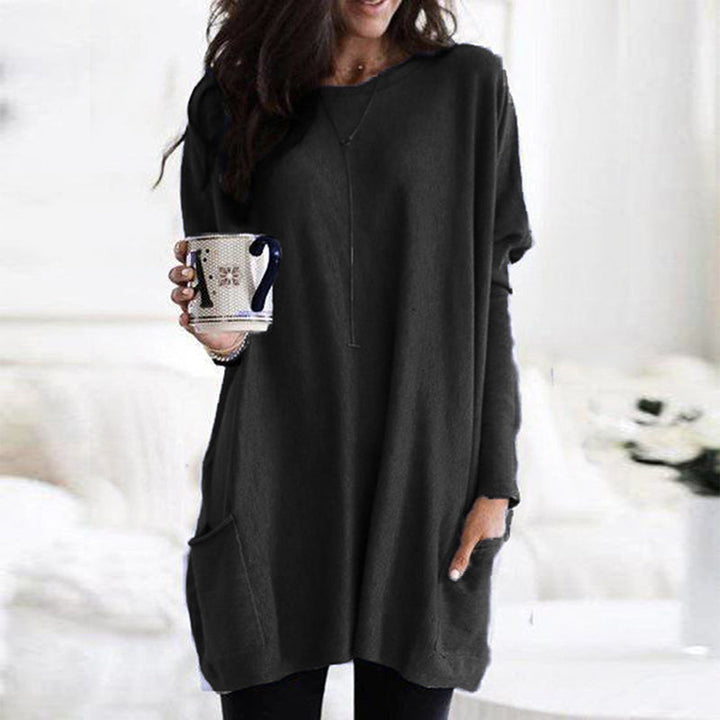 Delphine Round Neck Relaxed Tunic Top