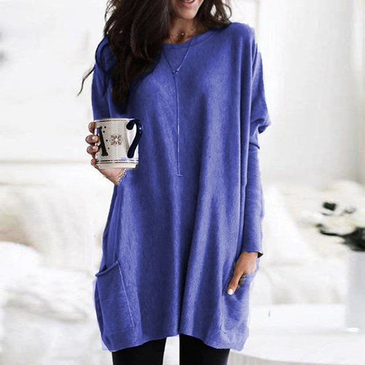 Delphine Round Neck Relaxed Tunic Top
