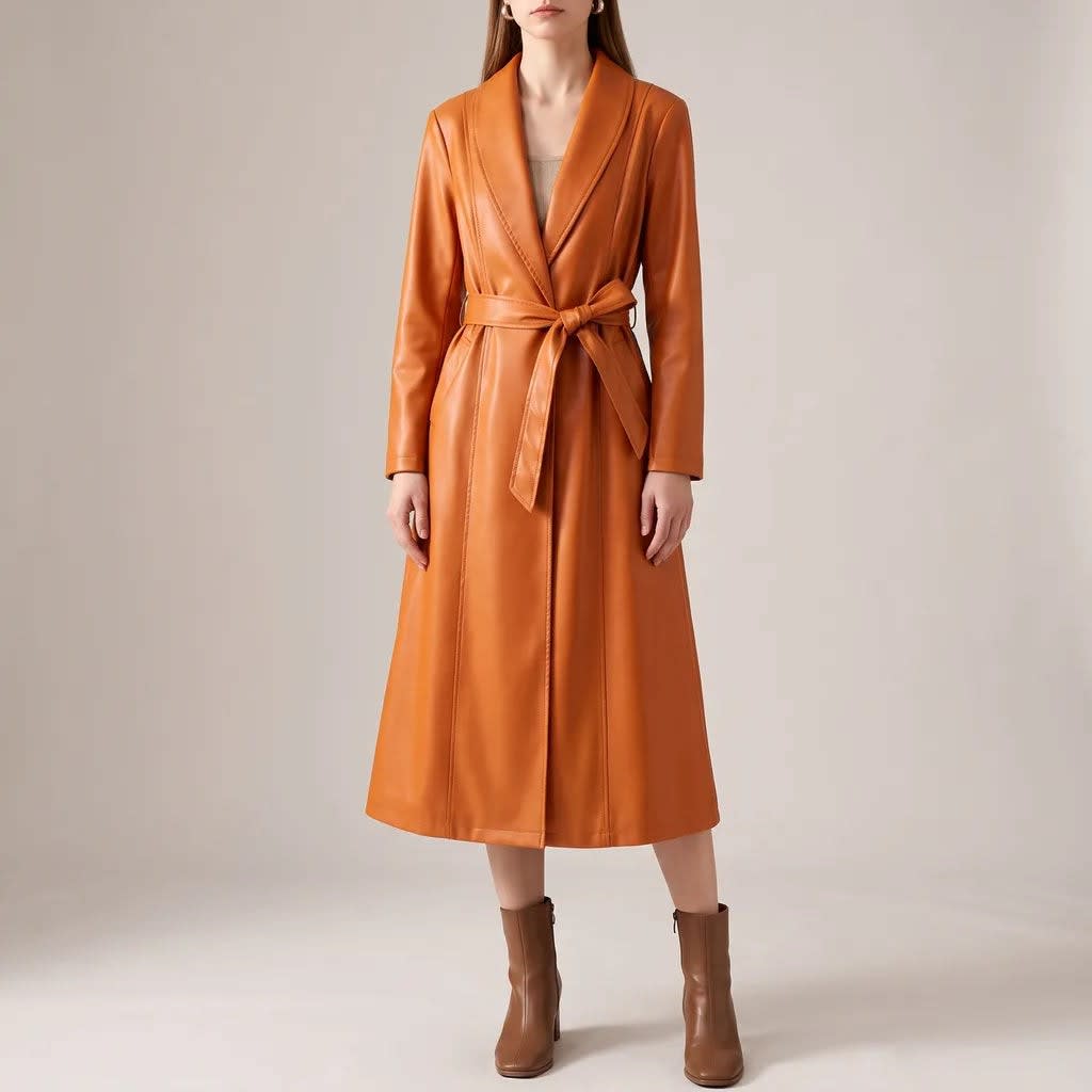 Audrey Belted Faux Leather Maxi Coat_5