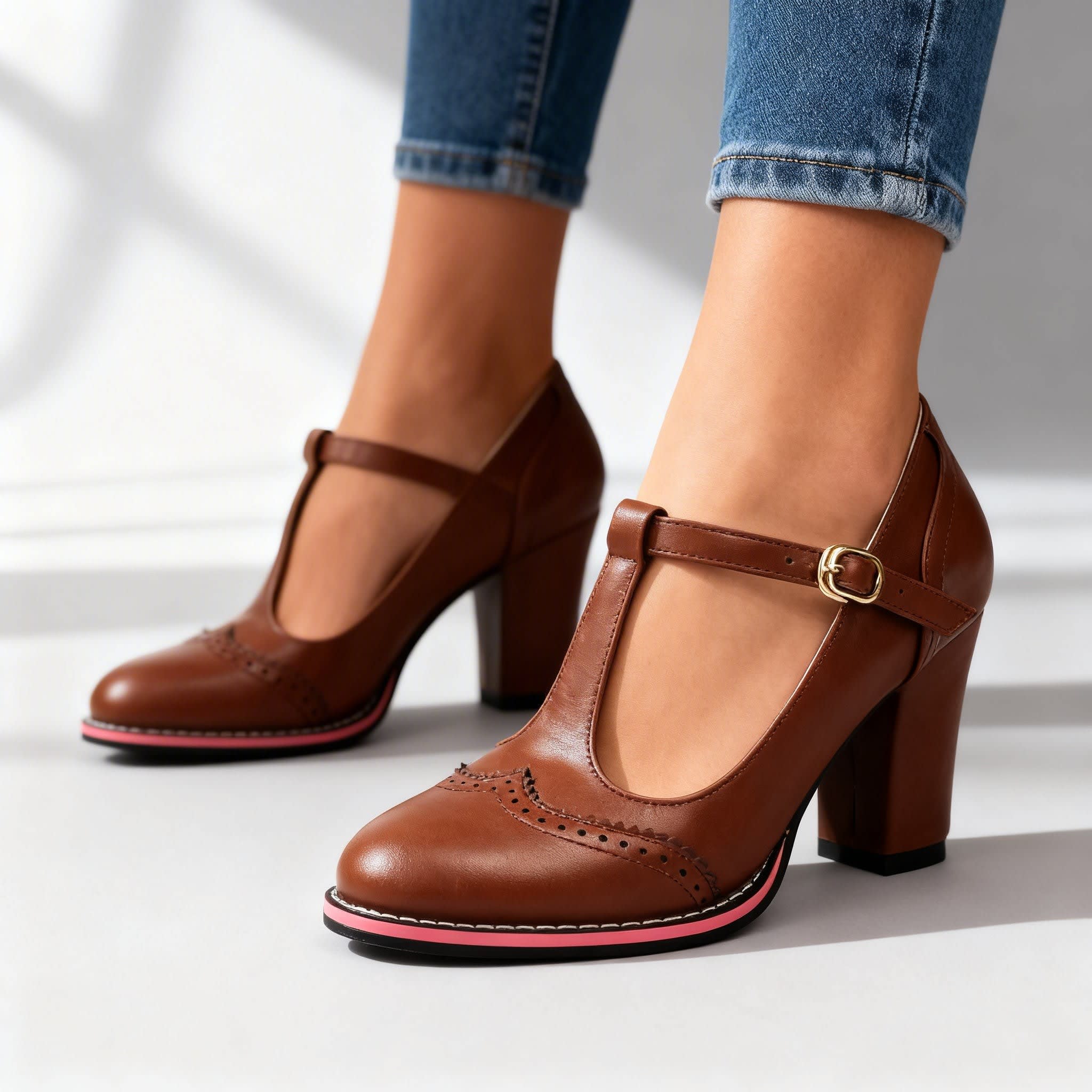 Cassidy T-Bar Block Heel Mary Jane Shoes_8