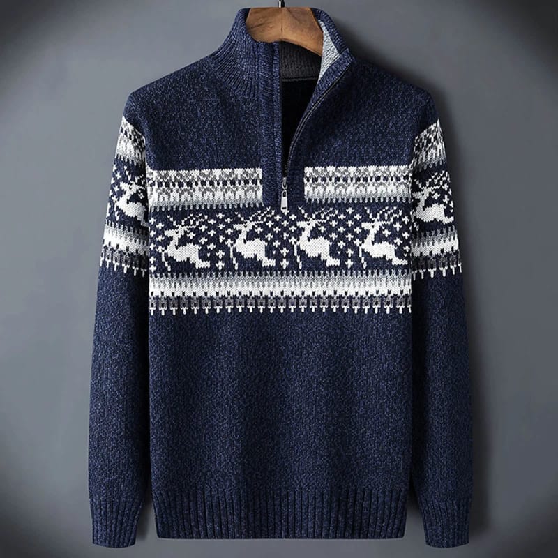 Zander Fair Isle Half Zip Sweater_1