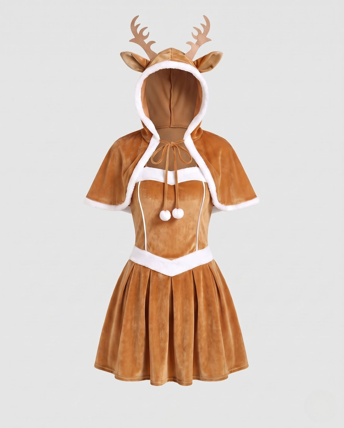 Solene Velvet Hooded Deer Costume Dress_5