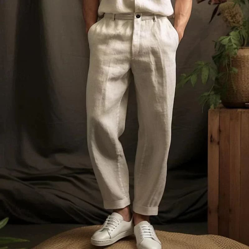 Raul Pleated Linen Trousers_1