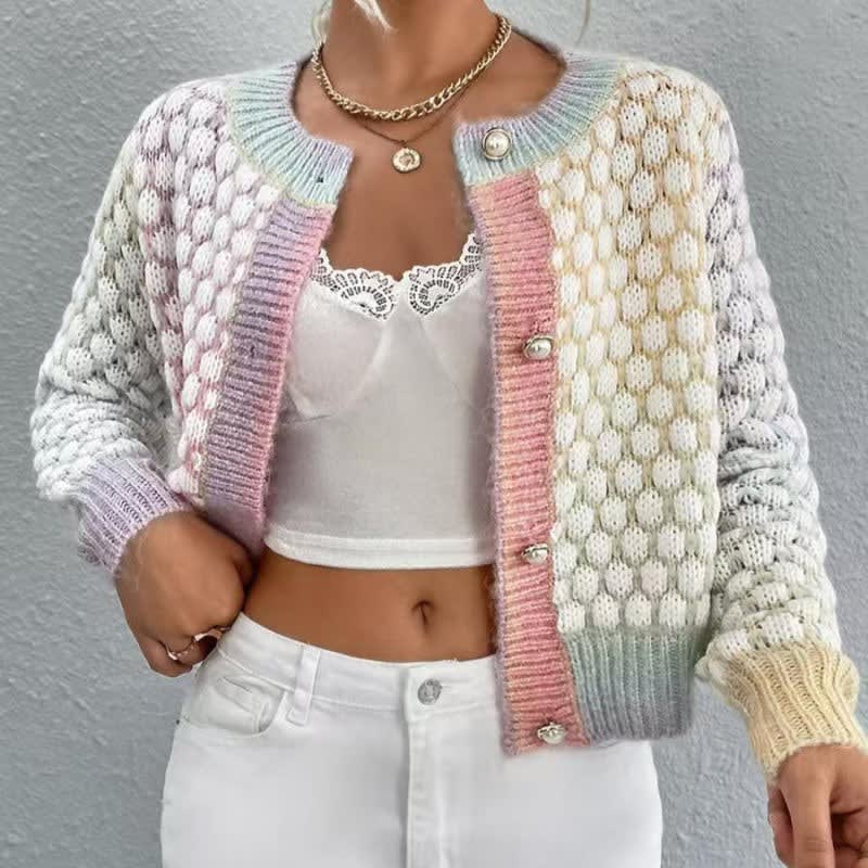 Delaney Bubble Knit Color Block Cardigan_2