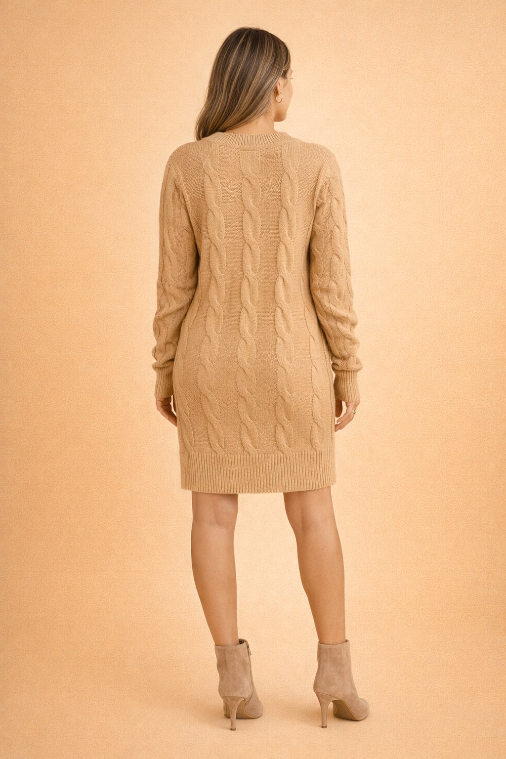Perdita Cable Knit Long Sleeve Sweater Dress For Fall_6