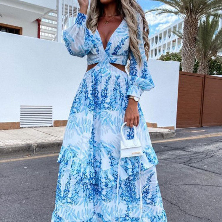 Amelia Rose V-Neck Maxi Dress