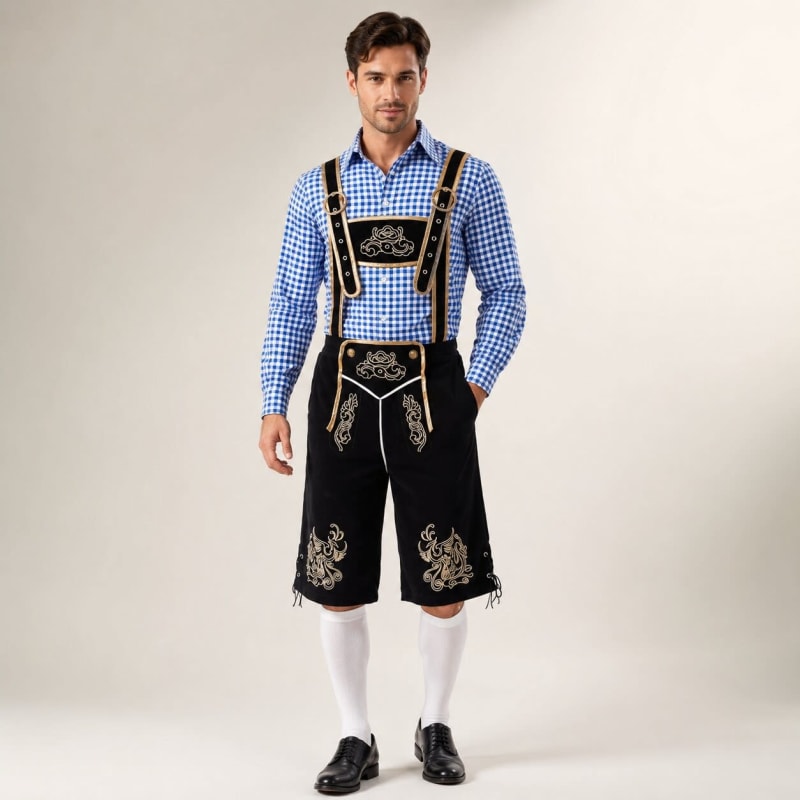 Alonzo Three Piece Oktoberfest Lederhosen Shorts Set_1