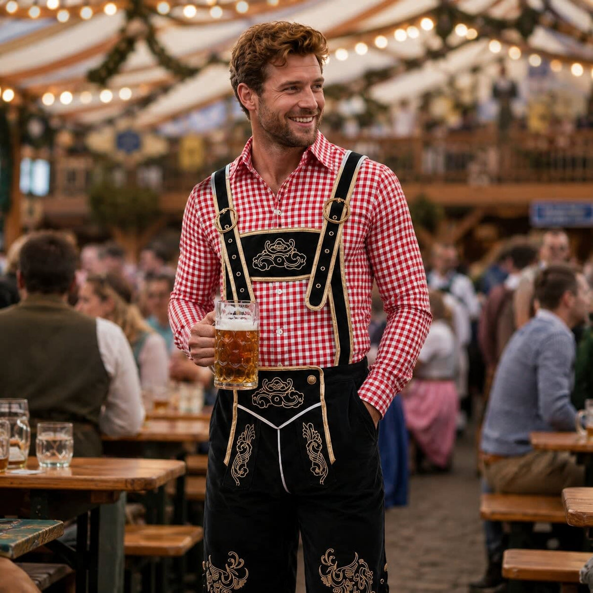 Alonzo Three Piece Oktoberfest Lederhosen Shorts Set_10