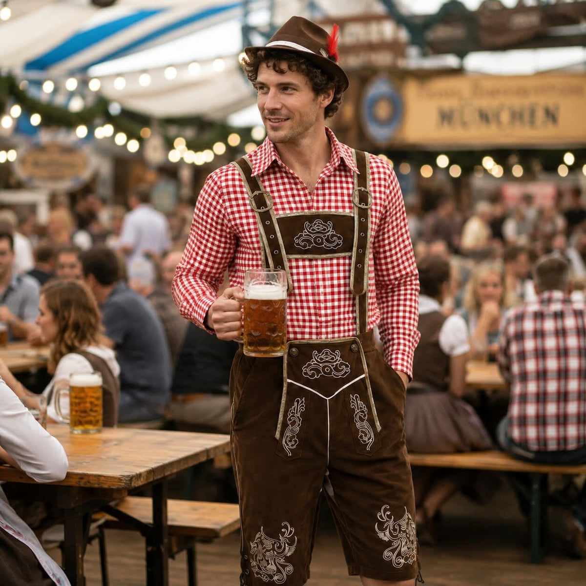 Alonzo Three Piece Oktoberfest Lederhosen Shorts Set_12