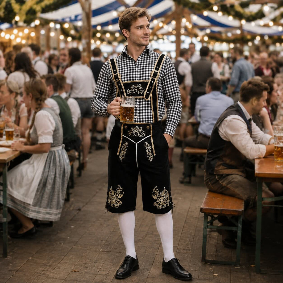 Alonzo Three Piece Oktoberfest Lederhosen Shorts Set_14