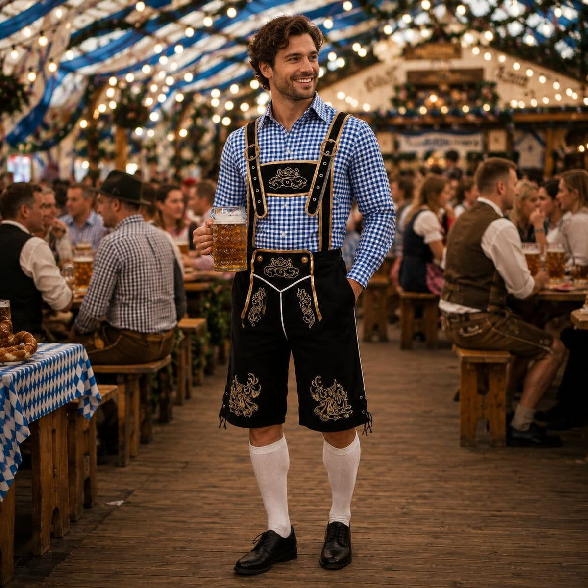 Alonzo Three Piece Oktoberfest Lederhosen Shorts Set_2