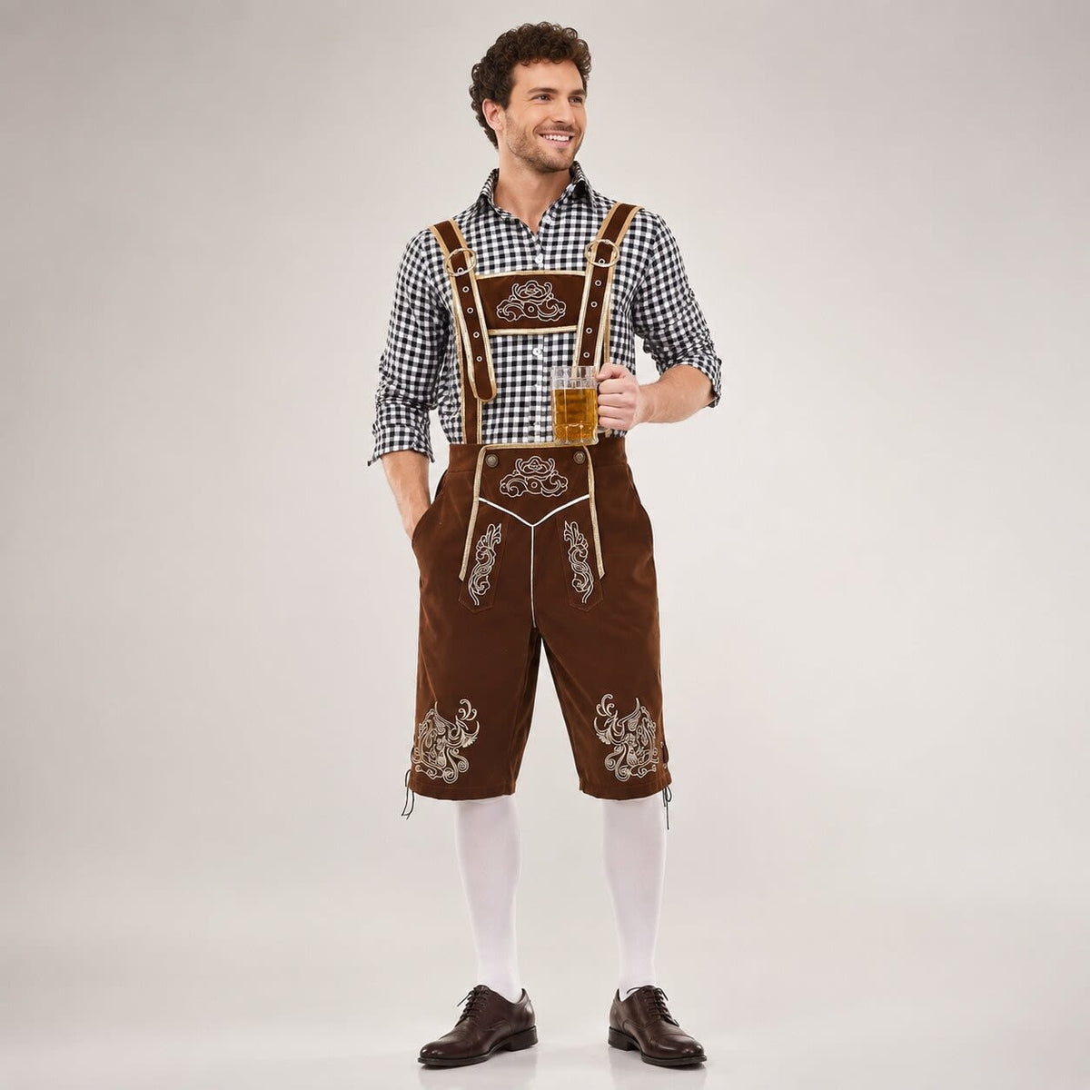 Alonzo Three Piece Oktoberfest Lederhosen Shorts Set_5