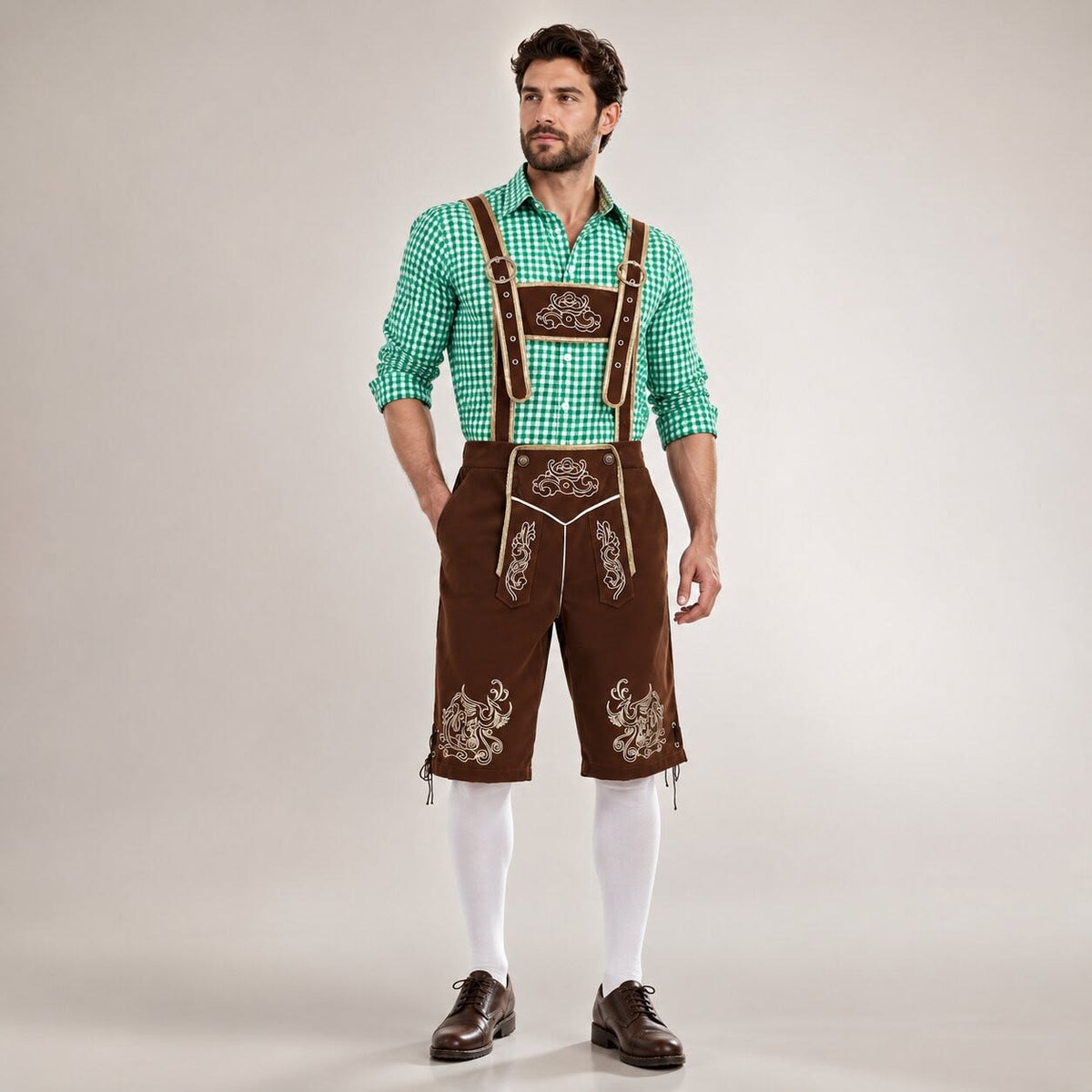 Alonzo Three Piece Oktoberfest Lederhosen Shorts Set_7