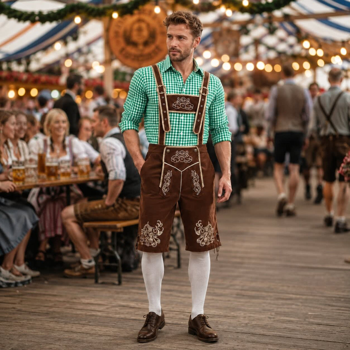 Alonzo Three Piece Oktoberfest Lederhosen Shorts Set_8