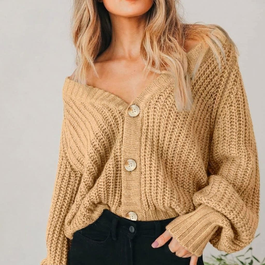 Raffaella Balloon Sleeve Knit Cardigan_2