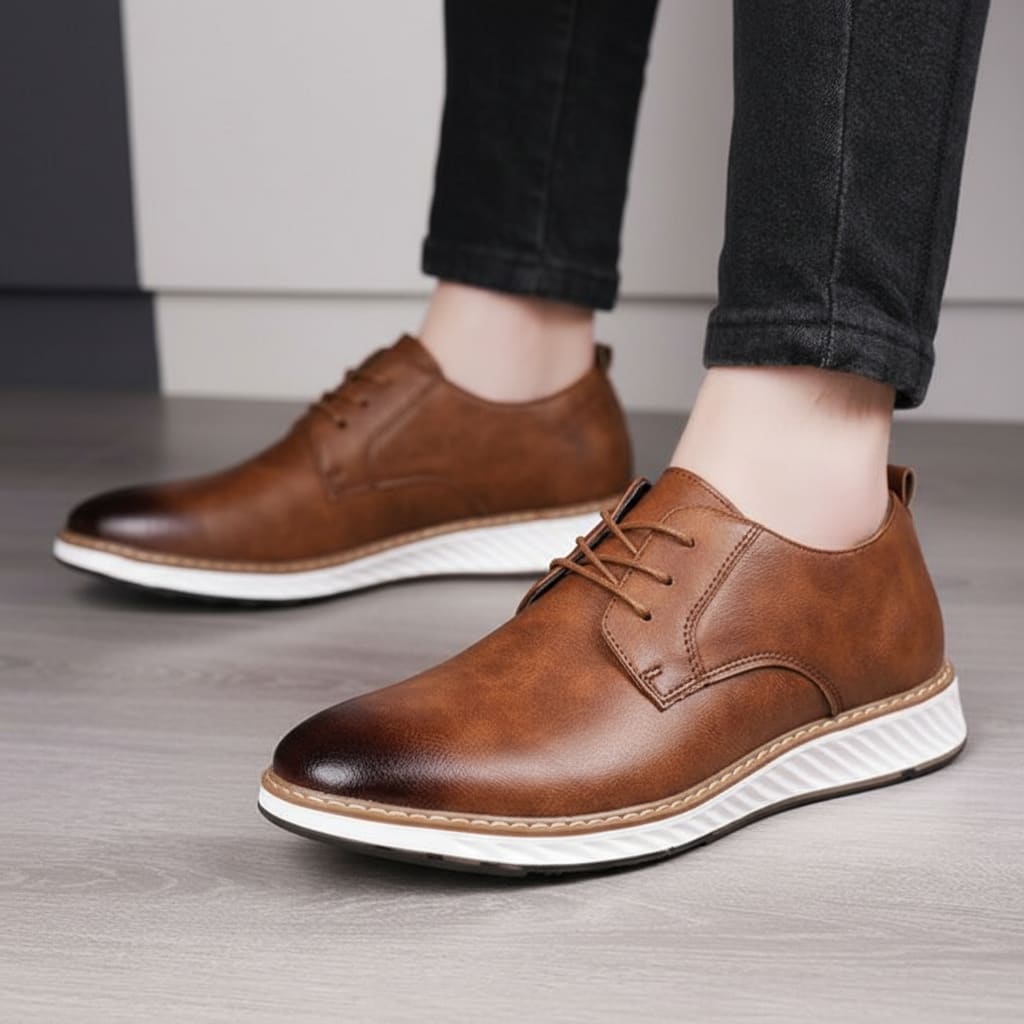 Gilbert Lightweight Leather Derby Shoes_11