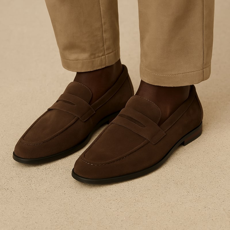 Albert Suede Penny Loafers_7