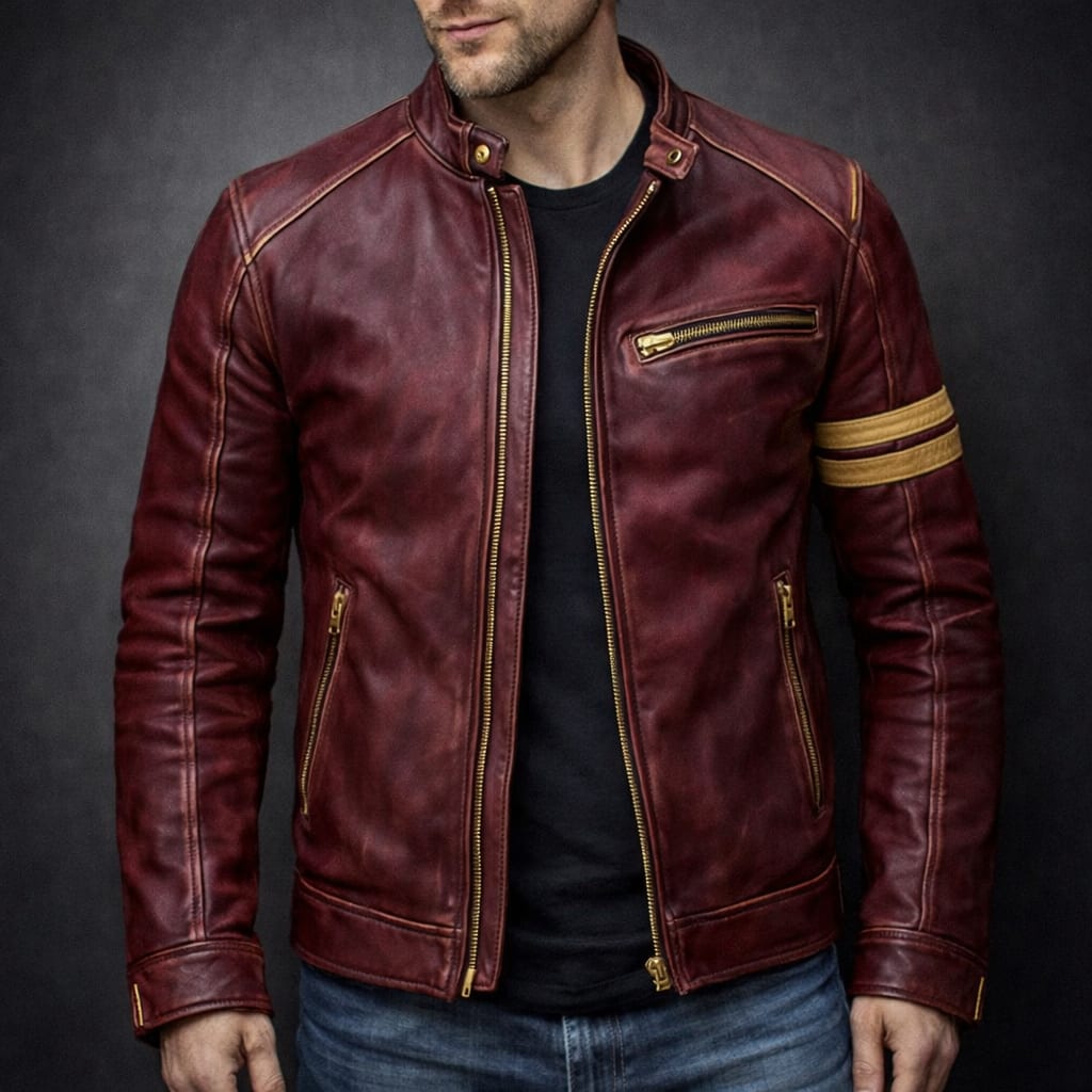 Damien Distressed Leather Moto Jacket_8