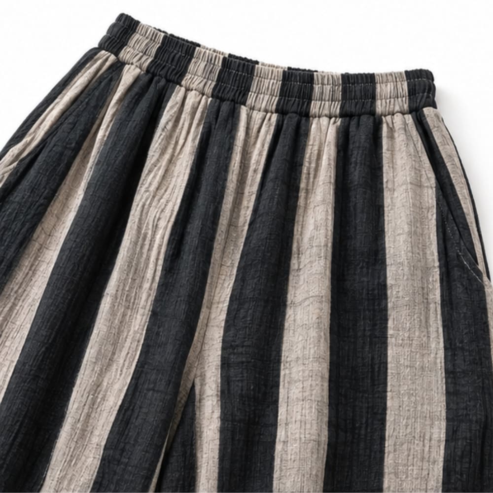 Fern Striped Color Block Oversized Top and Balloon Pants Two Piece Set_7