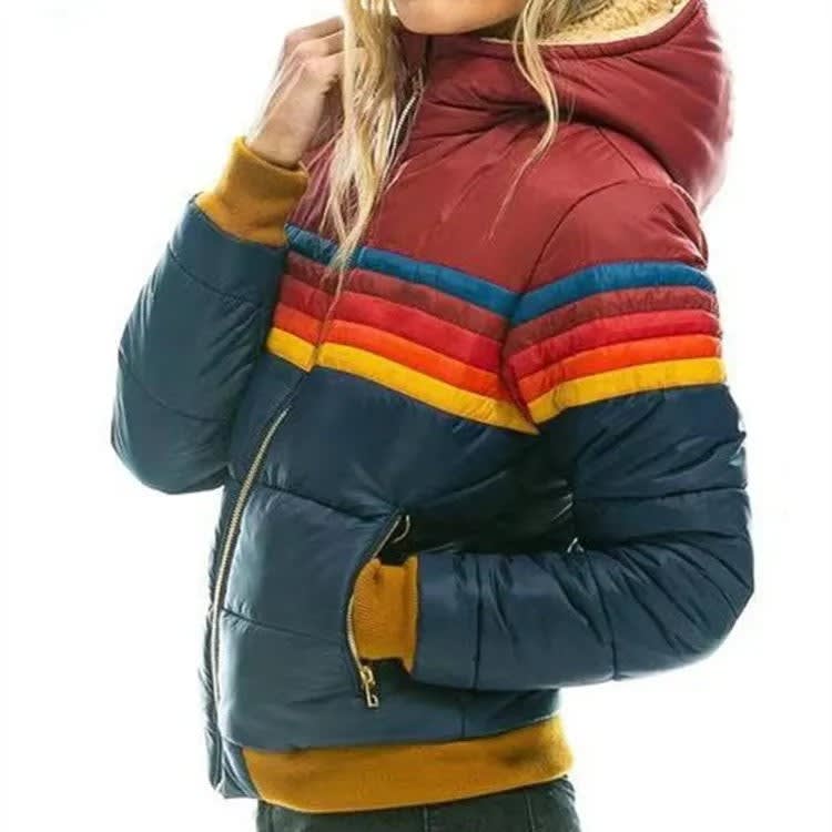 Svetlana Retro Striped Puffer Jacket_3