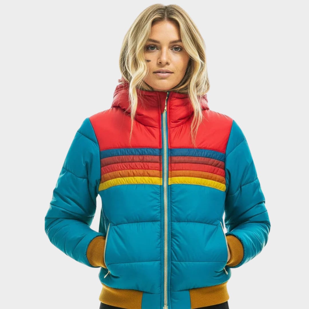 Svetlana Retro Striped Puffer Jacket_6